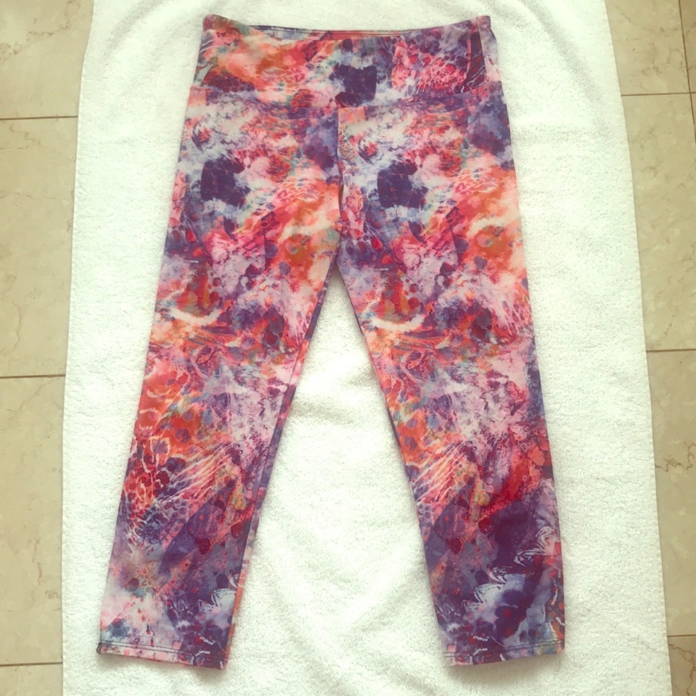 ONZIE leggings purple white red blue orange